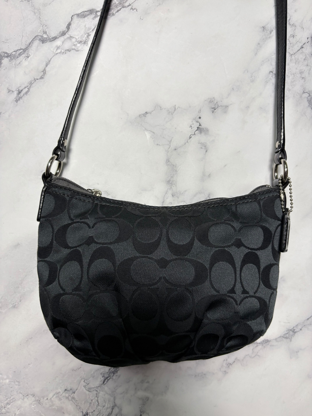 Coach Black Signature Small Shoulder Bag